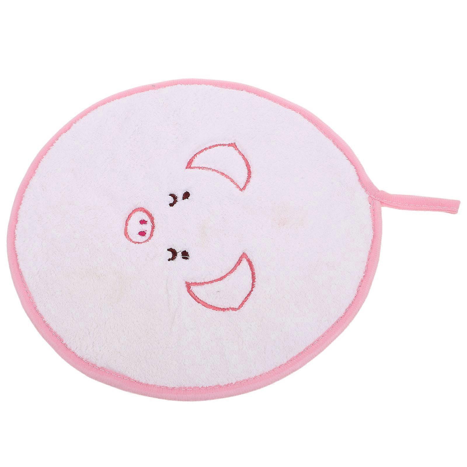 Hand Drying Cute Pig Hand Towels 4Pcs For Kids Home Use Daily Occasions 26X26CM White Coral Cloth With Hanging Design