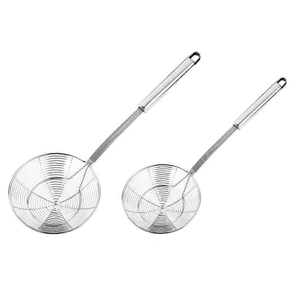 4Pcs Silver Stainless Steel Spider Strainer Skimmer for Kitchen Use