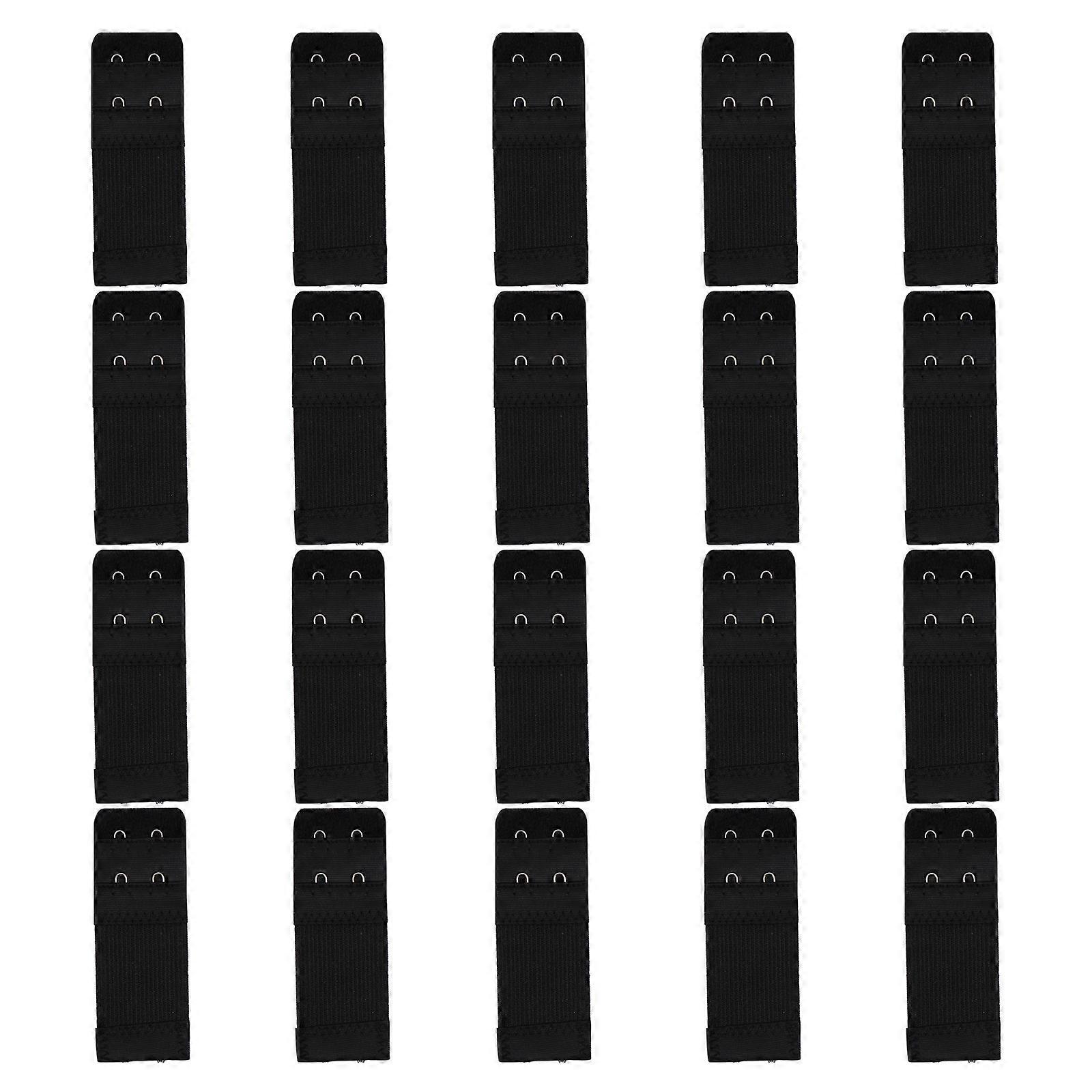 Bra Extender Buckle Elastic Adjustable with 2 Hooks 2 Rows 40Pcs for Women