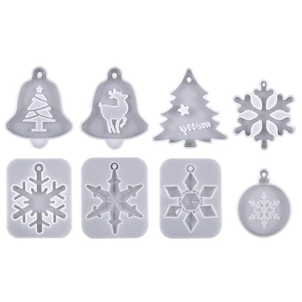 Handmade Silicone Mold for Christmas Tree Pendant DIY Use 8Pcs Kit