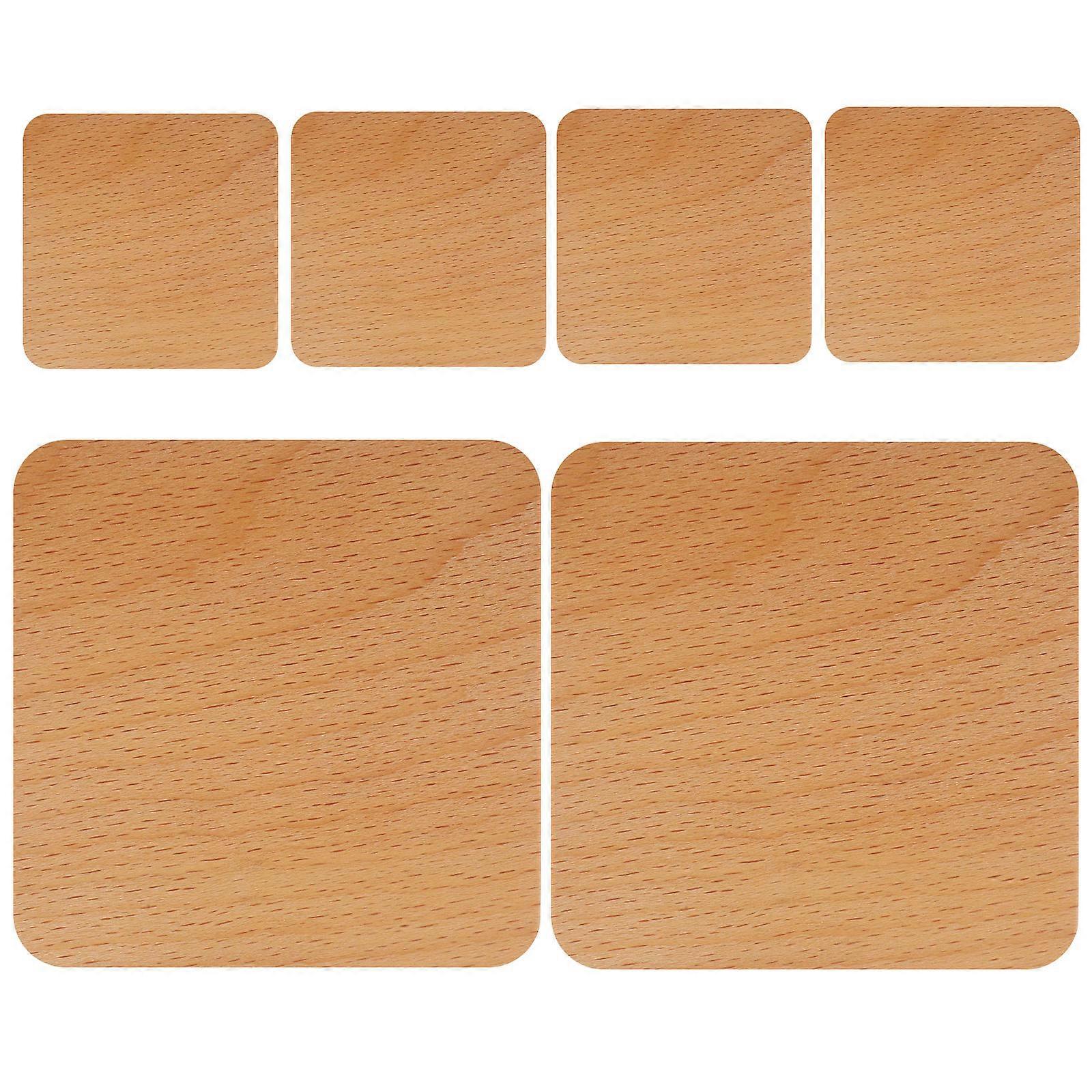 Wood Cup Pads 18 Pcs Heat Resistant Cushions Simple Design Light Brown Ideal For Hotel Table Protection