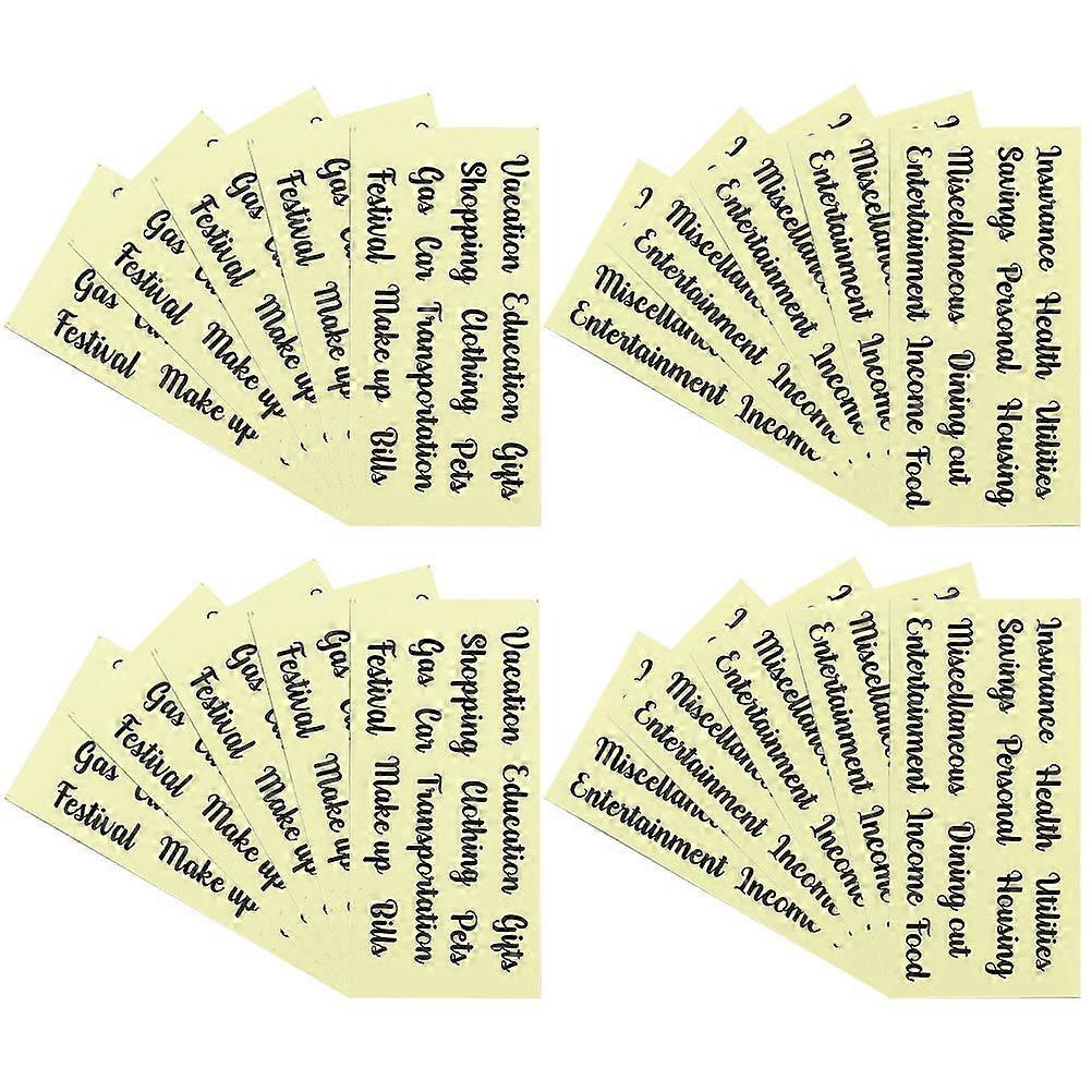 Multi-Function Label Stickers 30 Sets Cash Envelope Labels for Budget Users Daily Use 17X9CM Black Item Management