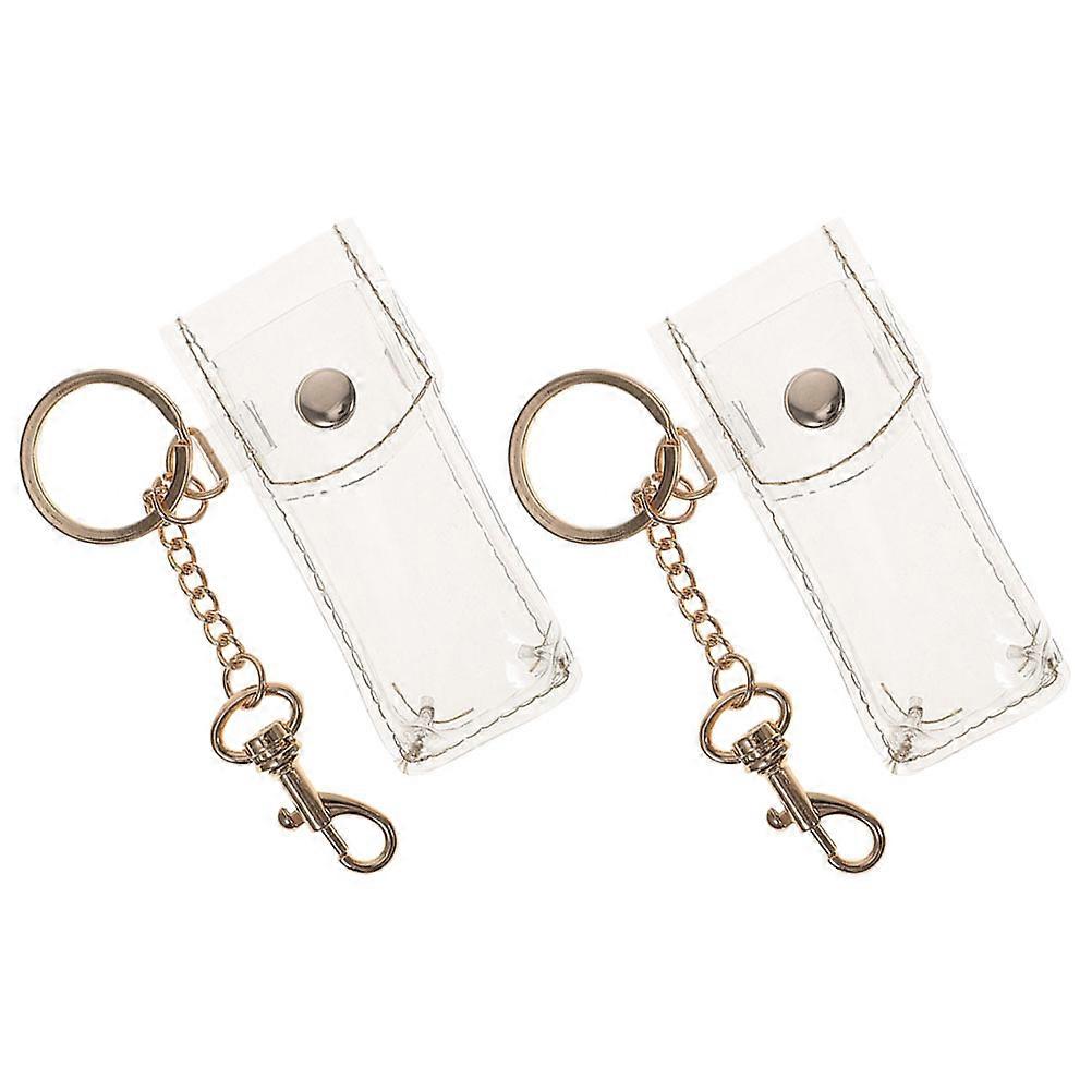Lipstick Balm Holder Keychain with PVC Material and Alloy Keyring 10Pcs