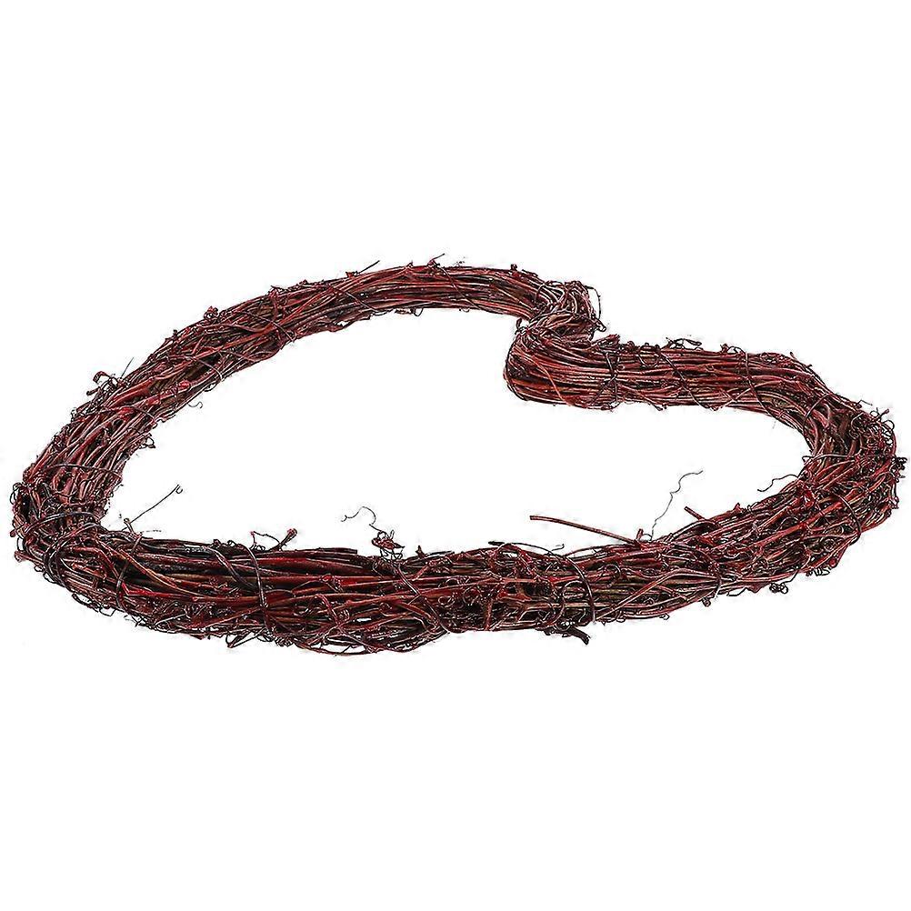 DIY Rattan Heart Shaped Wreath for Front Door Decor 3Pcs Red Set