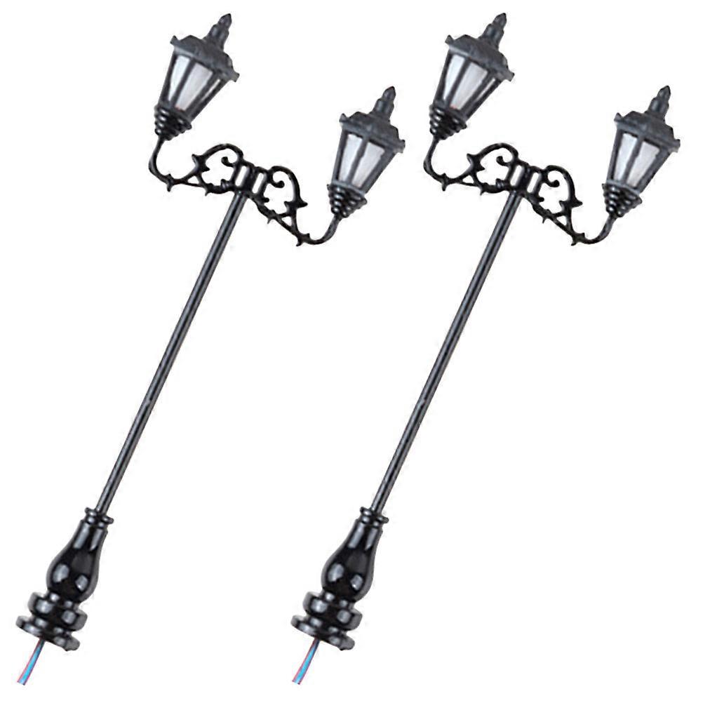 Mini Lamp Model Construction Sand Table Making Material Stainless Steel Realistic Design 2Set