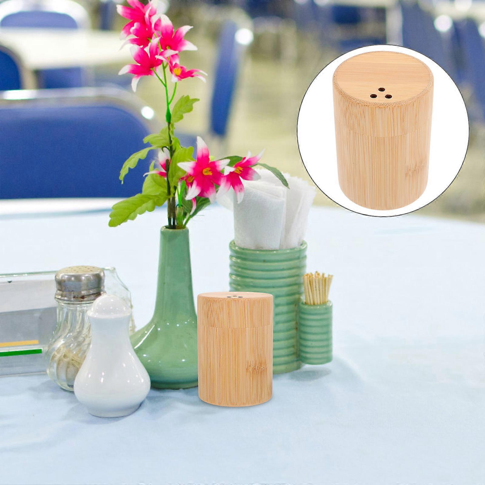 Toothpick Dispenser Bamboo Toothpick Holder for 2Pcs Storage Box