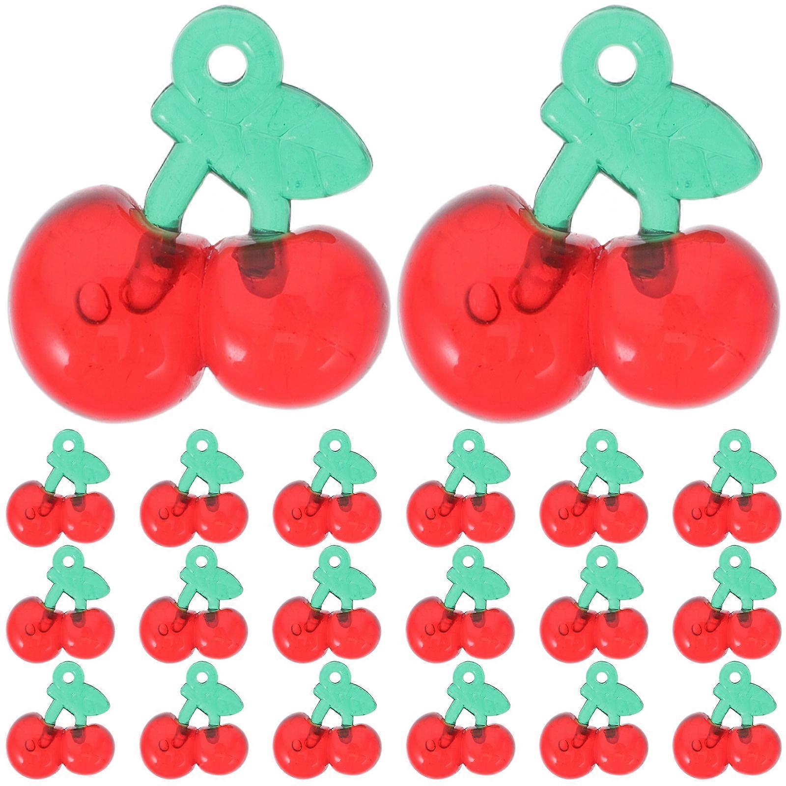 Cherry Charm Resin Charms for Necklaces 80Pcs Small Red DIY Charms