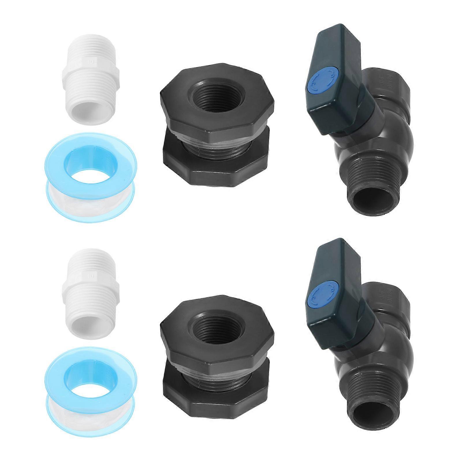 Rain Barrel Hose Adapter Outdoor Irrigation Durable Plastic 2Pack