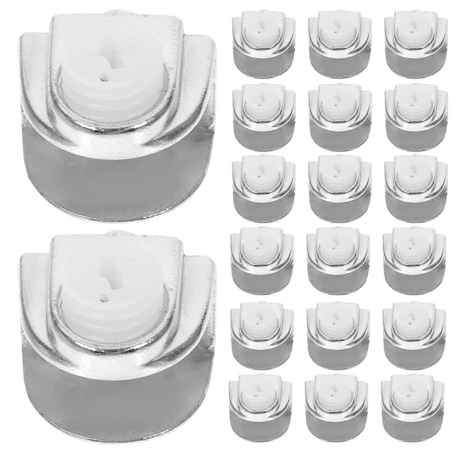 Glass Shelf Brackets Mirror Mounting Clips for Home Use 100Pcs Silver Metal