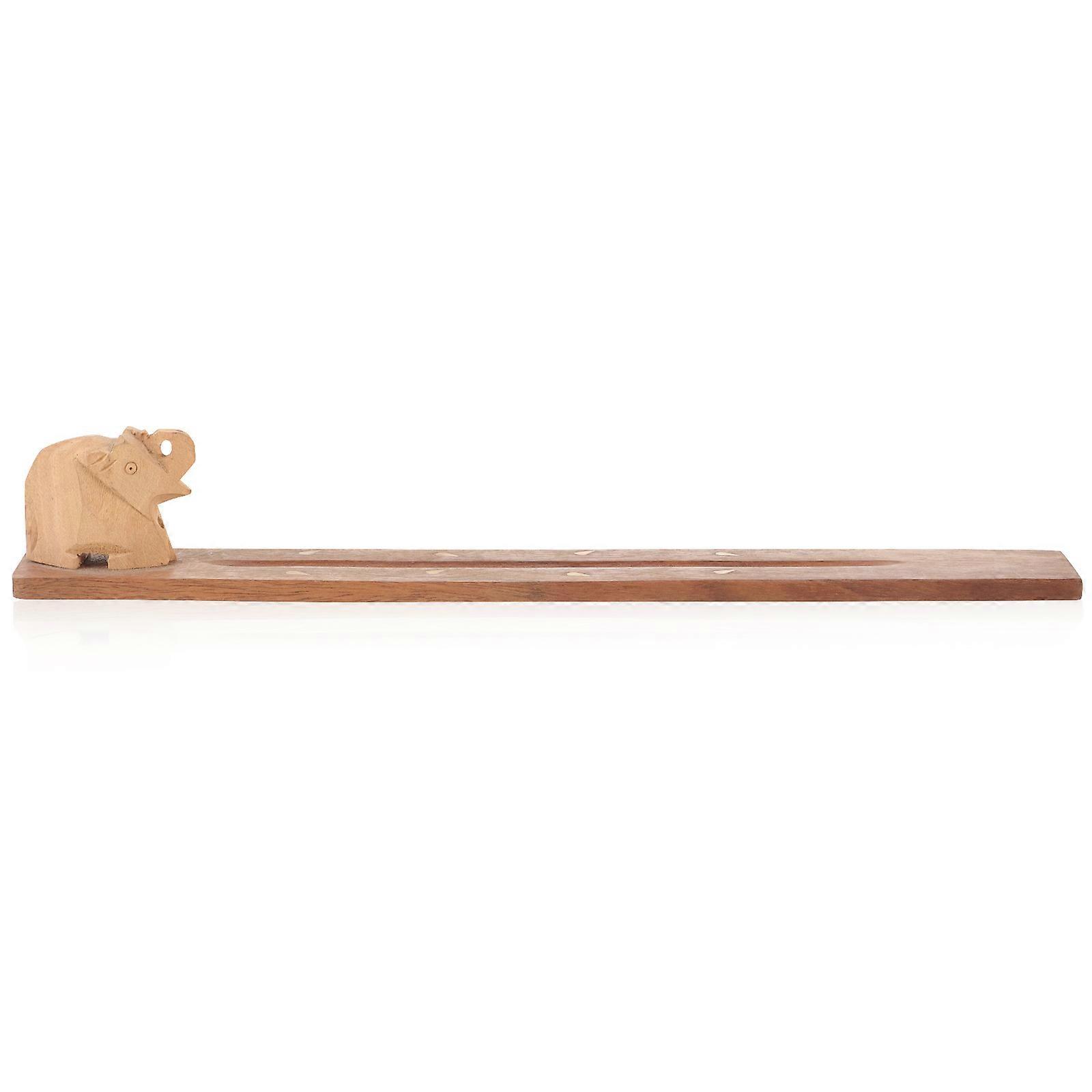 Wooden Elephant Incense Holder Stand for Daily Use 2Pcs Set