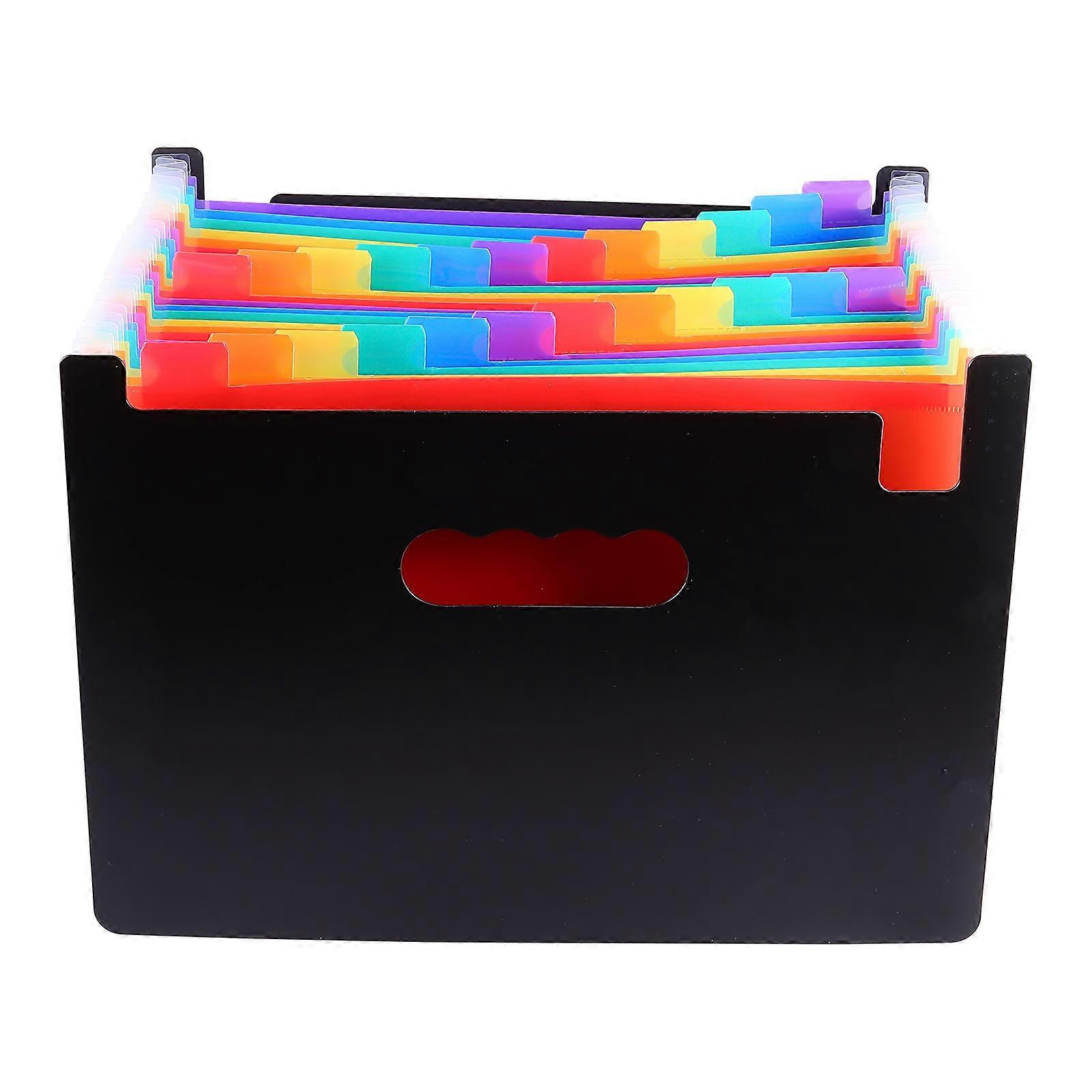 Expanding File Holder Black for Document Organization 2Pcs