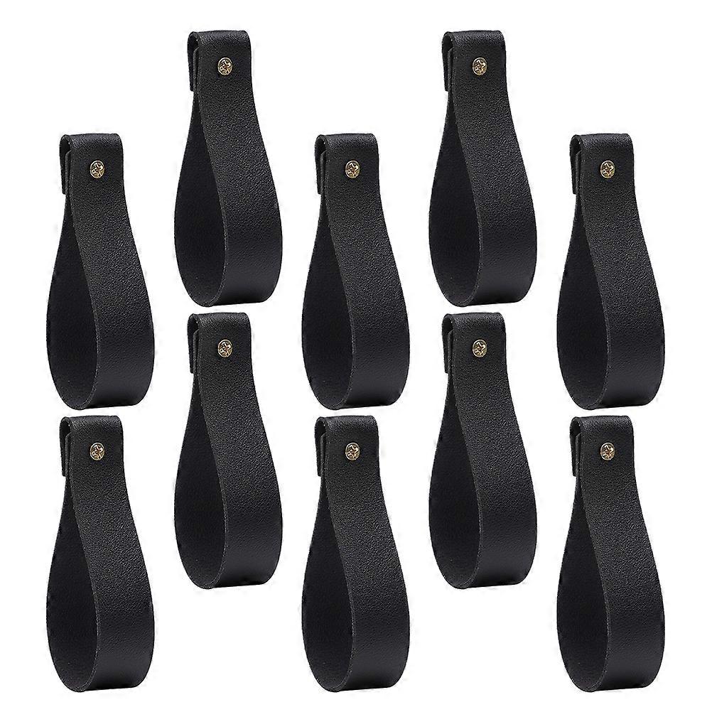Towel Hook Wall Mounted Strap for Hanging 40Pcs PU Black