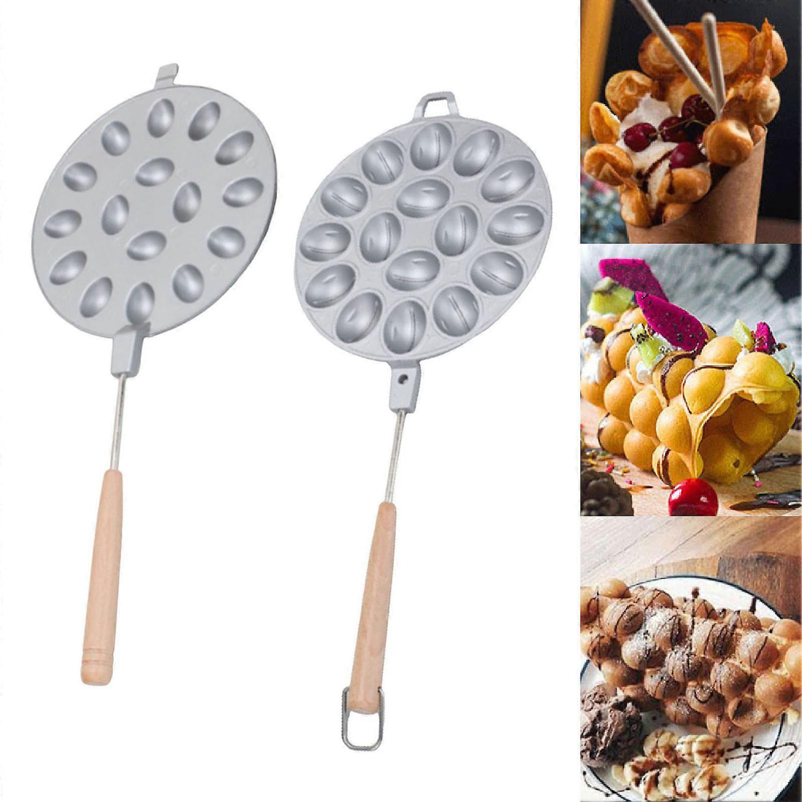 Walnut Cookie Maker 16-Hole Non-Stick Aluminum with Wood Handle