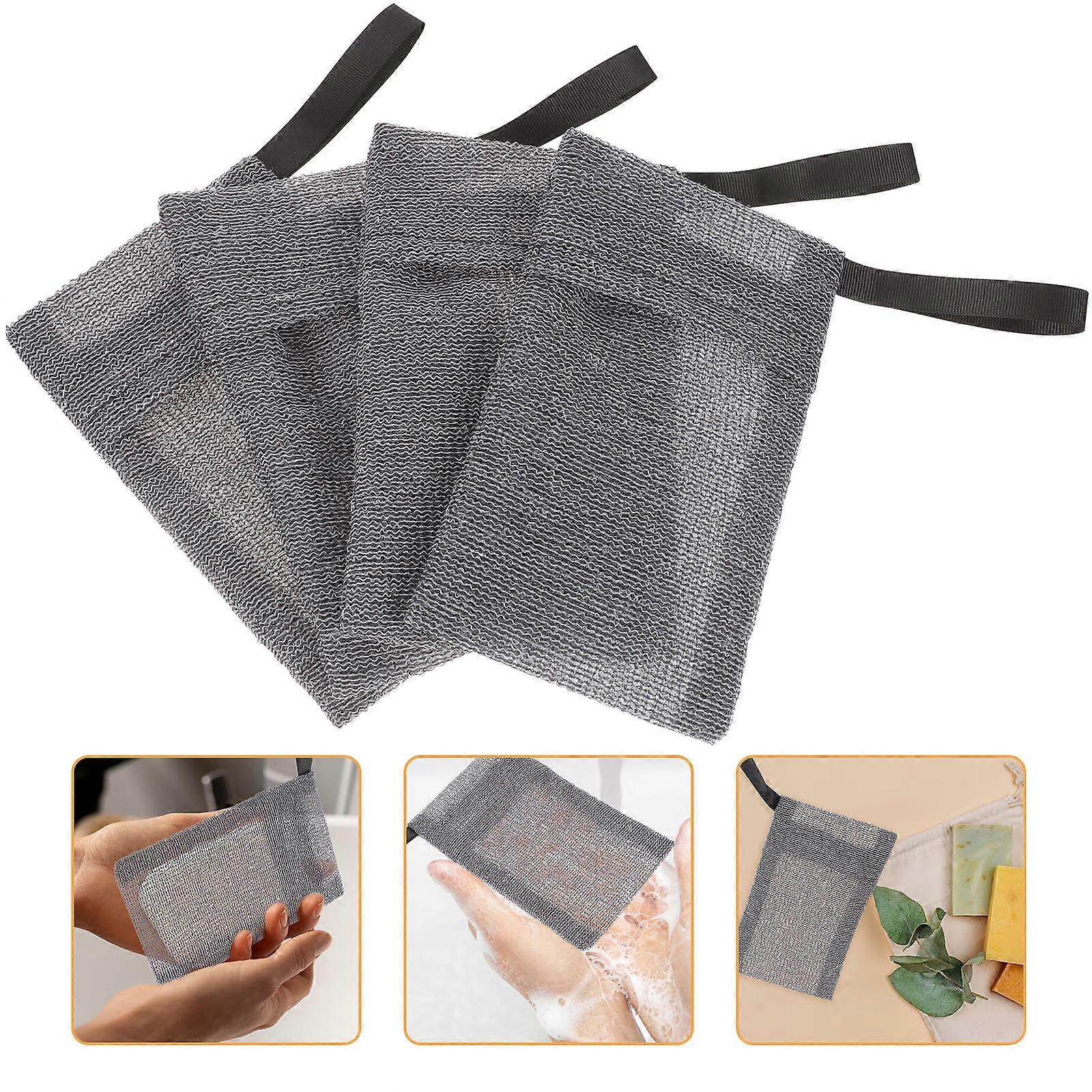 Nylon Fiber Soap Pouch for Storage 8Pcs Grey Mesh Soap Foaming Pouches