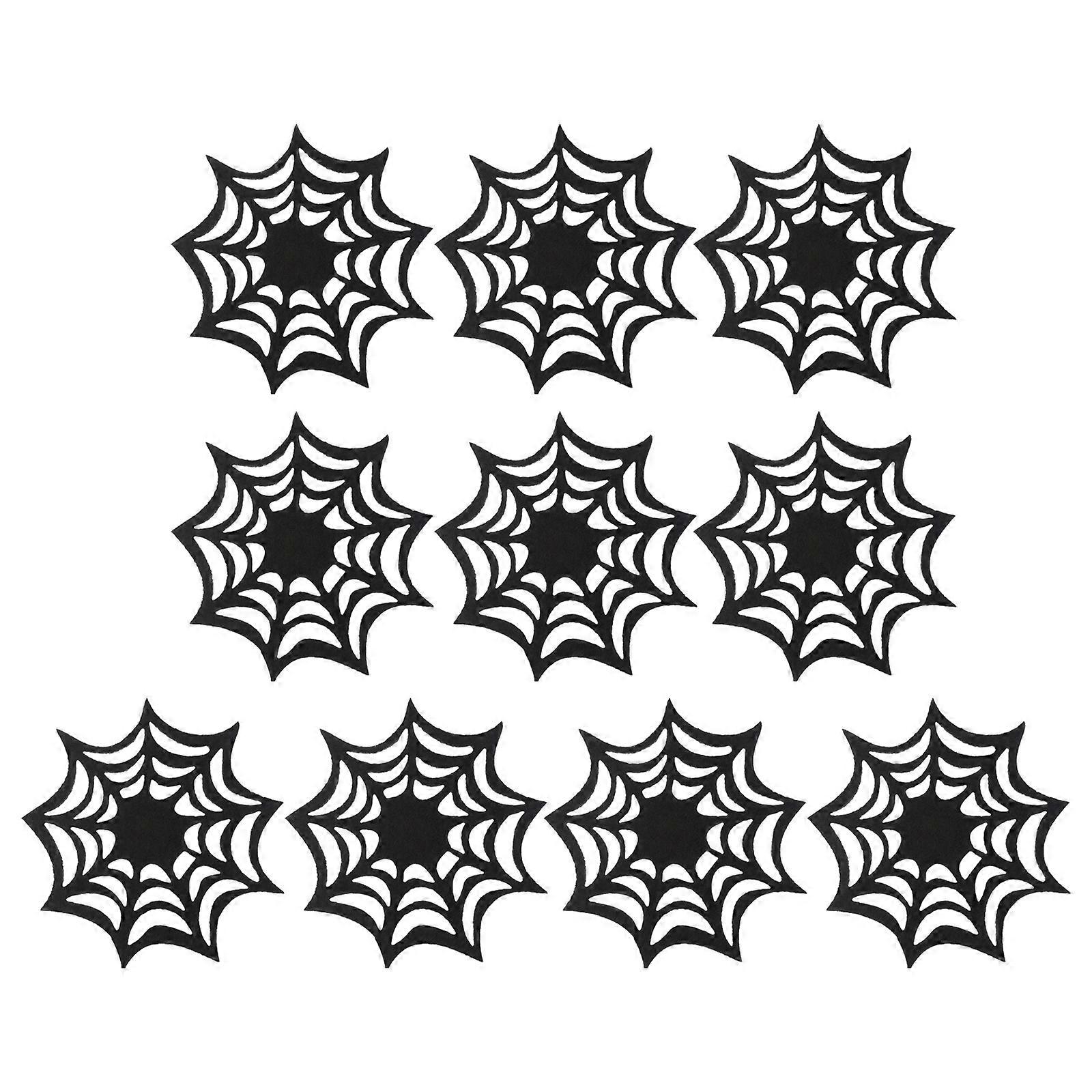 Felt Halloween Spider Web Coasters for Drinks 40Pcs Set