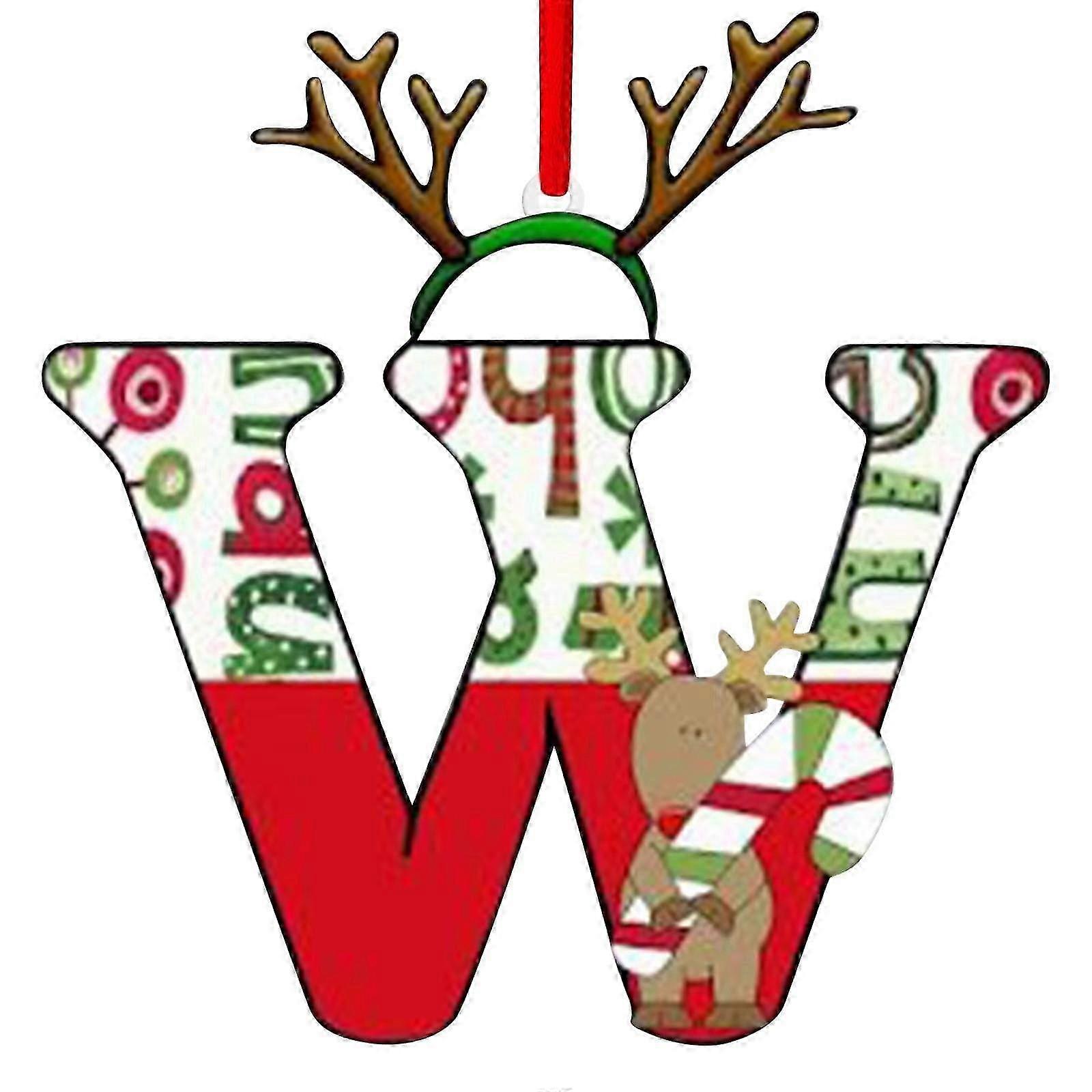 Christmas Tree Decoration W - Compatible with DIY Acrylic Reindeer Pendant, 2024 New Alphabet Ornament