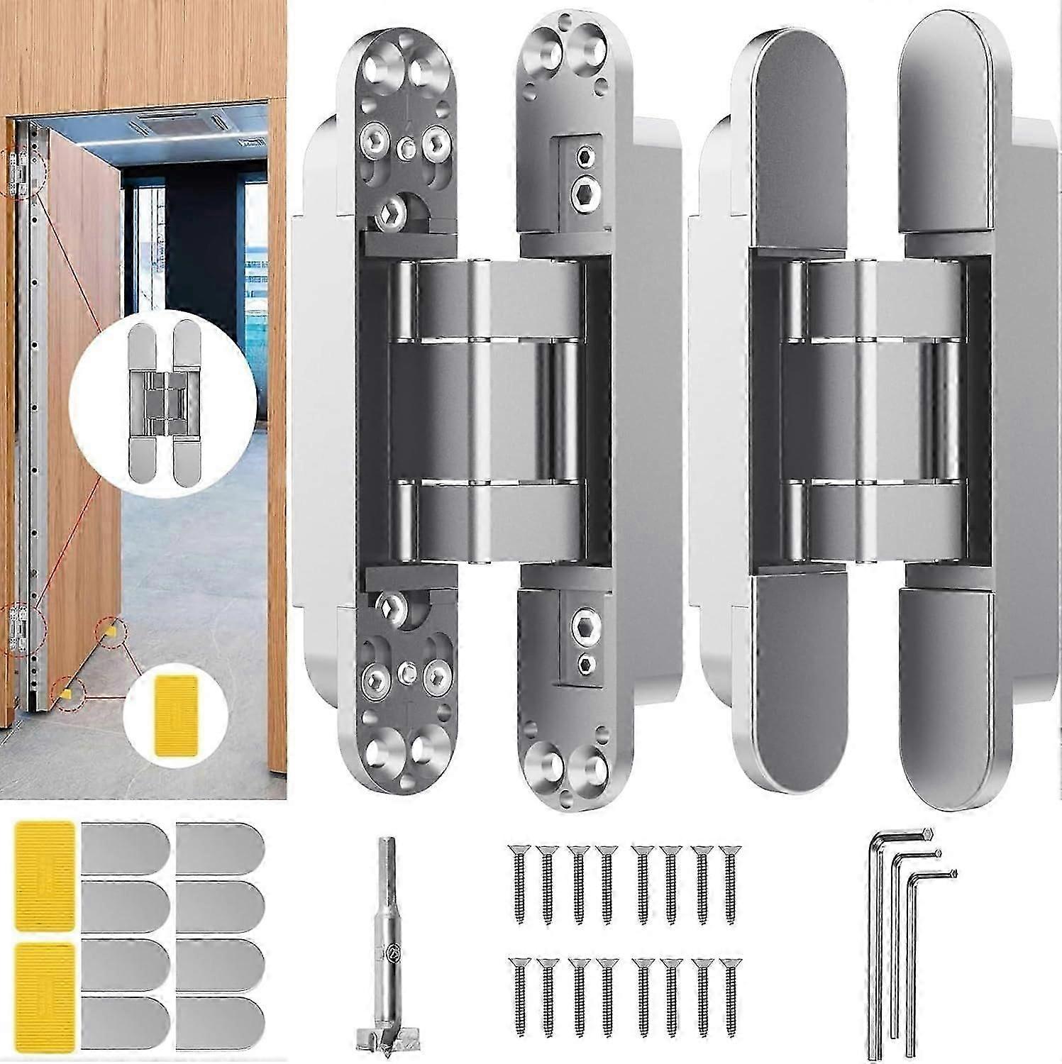 silent door hinge 7 inch hidden invisible 180 degree swing