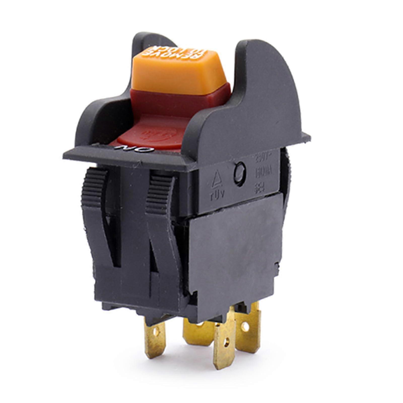 Industrial 125V/250VAC Key Locking Push Button Switches, 4Pin Key Operated, HeavyDuty Electric Control