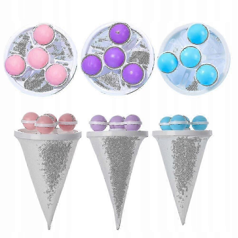 3pcs Floating Hair Filtering Mesh Removal Washing Machine Wool Device, Washing Machine Cleaning Mesh Bag