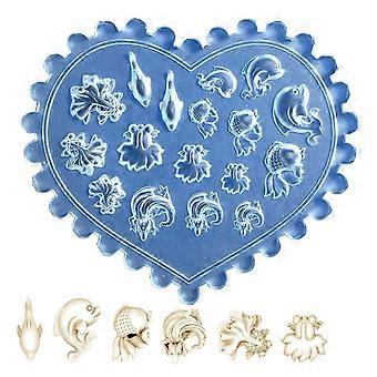 Molde de silicona resistente para uñas artísticas para crear patrones. Materiales flexibles. Accesorio con uñas de diferentes longitudes y tamaños. 26 unidades.