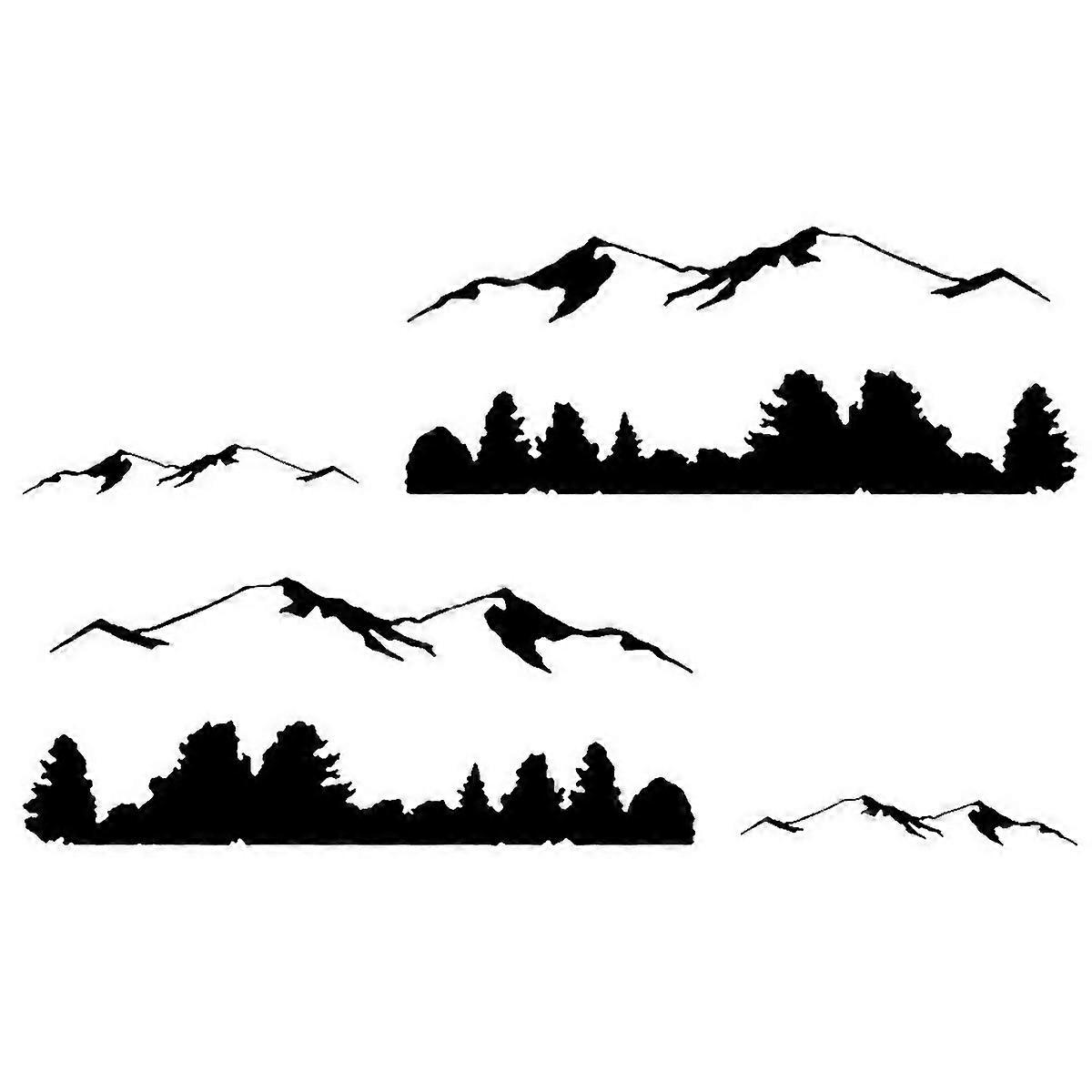 For 2 Pcsset D684 Mountain Totem Pattern Car Modified Decorative Sticker