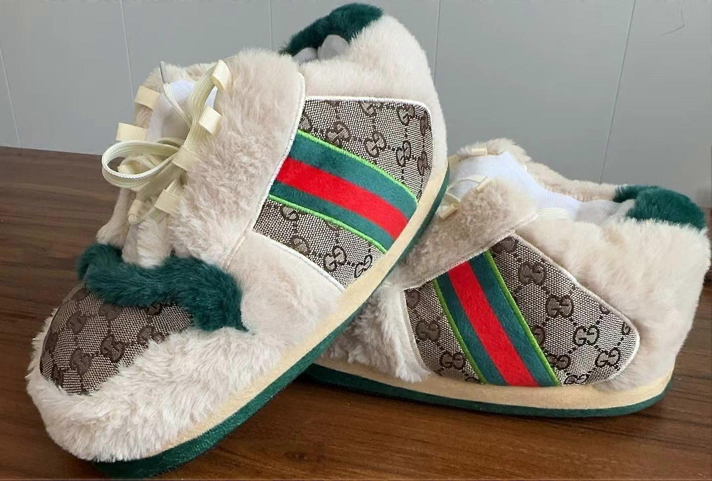 Sjove AJ Yeezy Par Slippers Vinter Plys Tykke Varme Vandtætte Sål Bomuldssko Unisex Hjemmesko