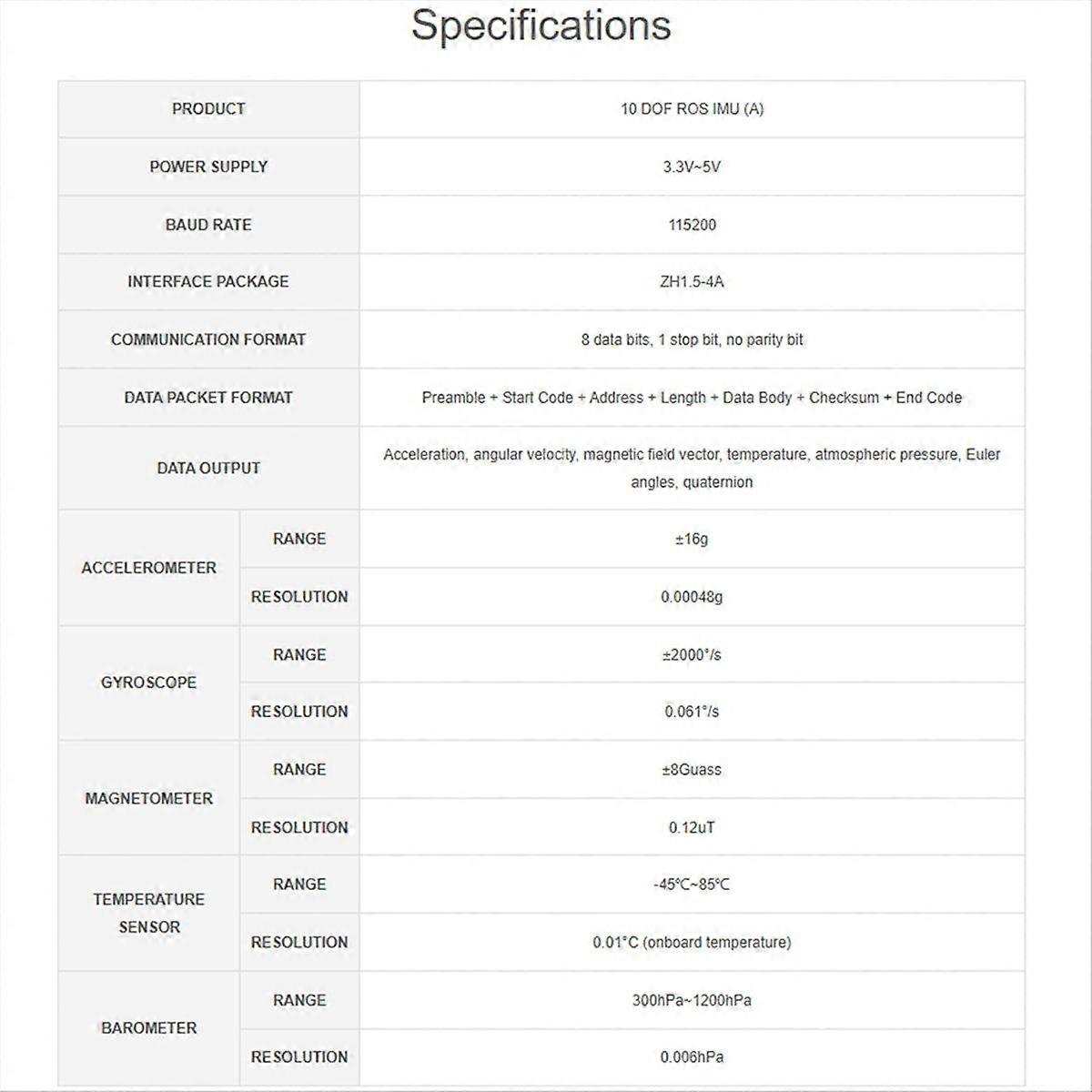 10-axis High-precision ROS IMU Inertial Navigation Sensor BLE 5.3