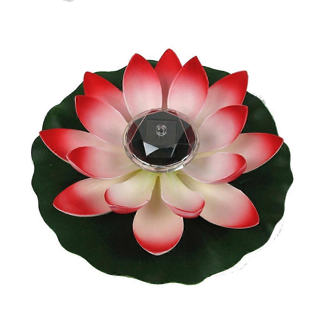 Wovilon Solar Powered Led Flower Light Floating Fountain Pond Garden Pool Lamp