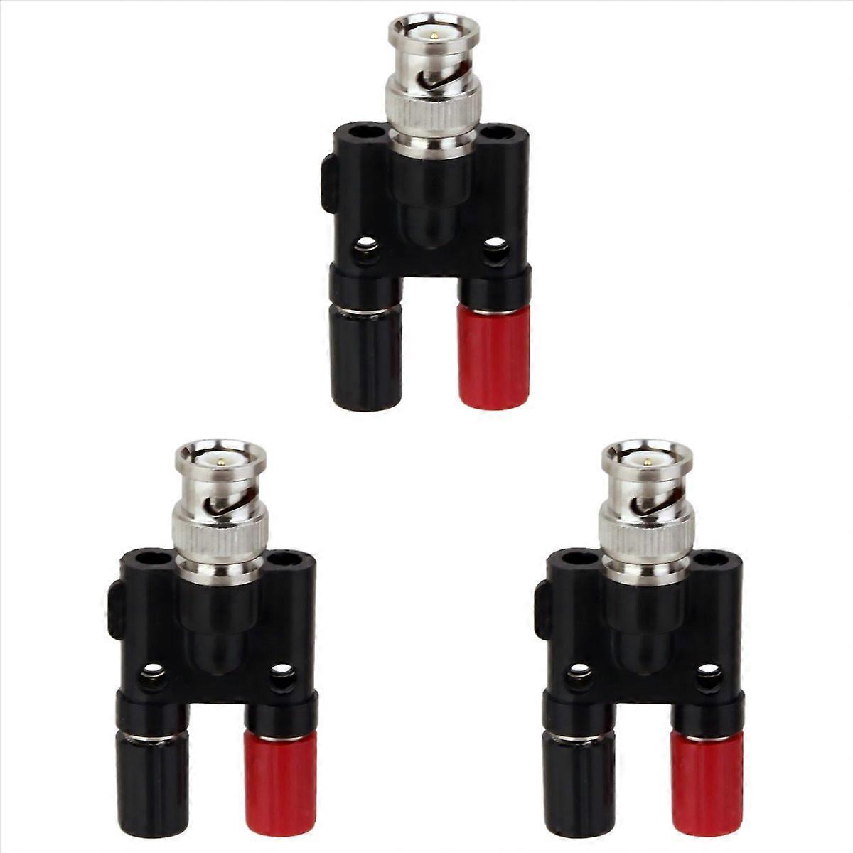 BNC Plug 4mm Banana Plug Splitter Connector BNC Male Plug to 2 x 4mm