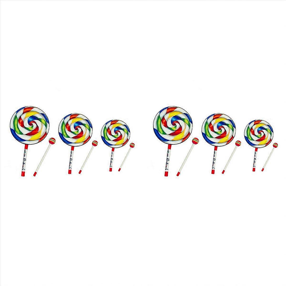 Orff Instruments Lollipop Drums 6/8/10 Inch Three Size Hand Drum