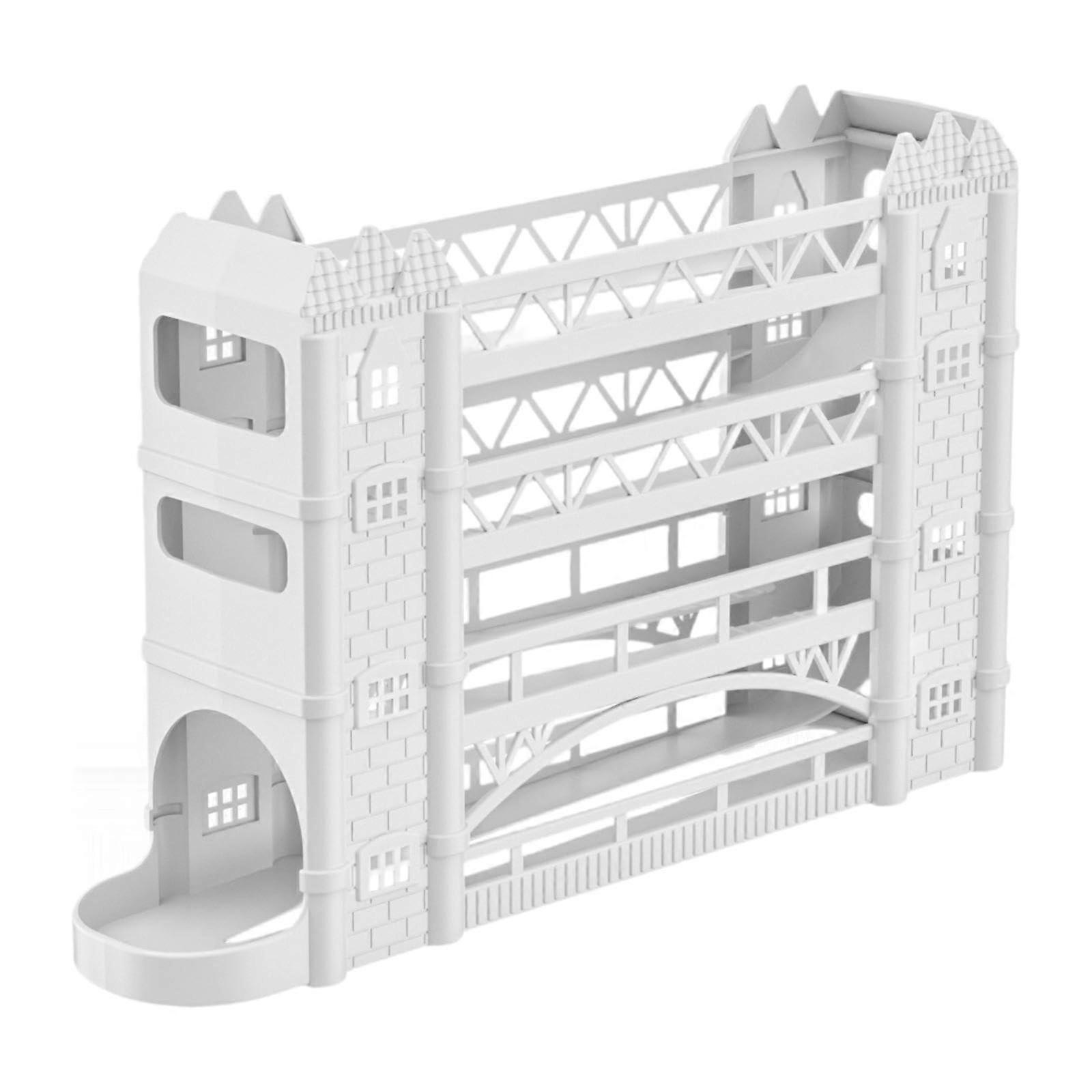 Fridge Egg Holder Auto Rolling Egg Organizer Space Saving Rolling Dispenser Countertop White