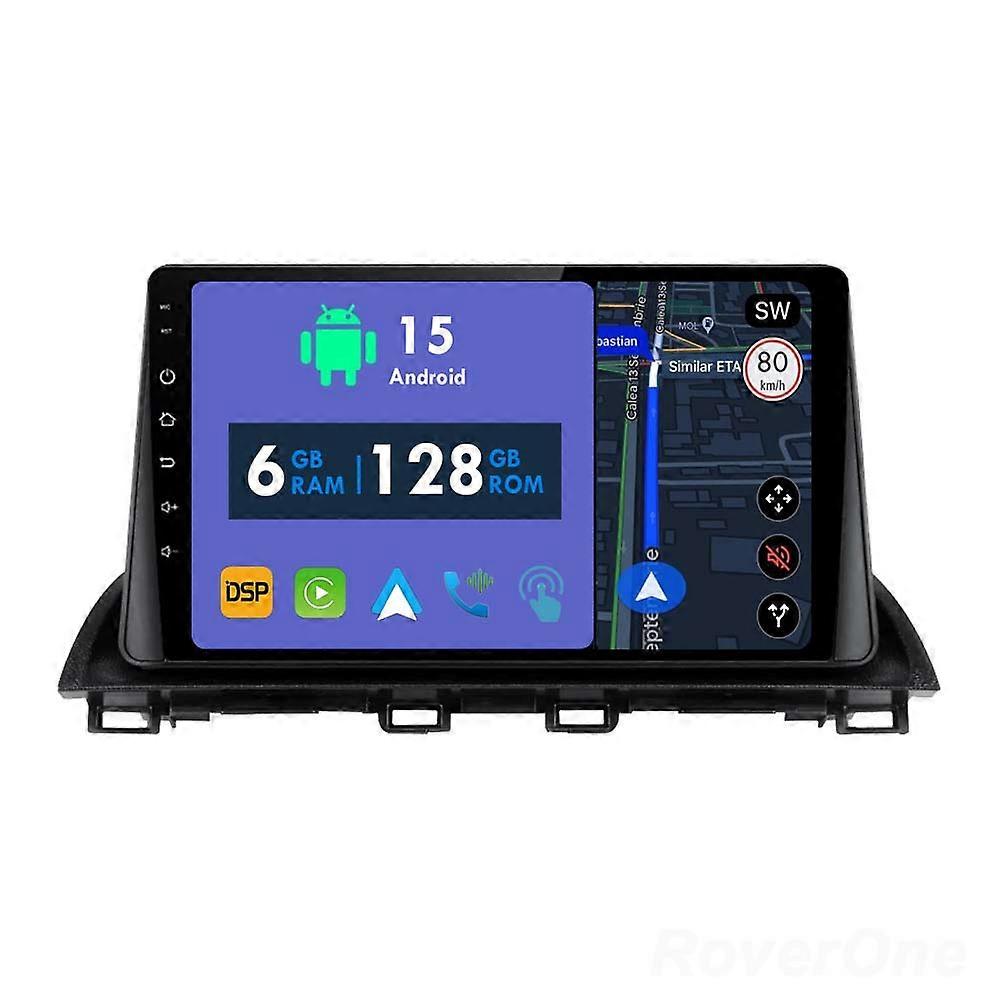 Car Radio 6G+128G CarPlay GPS Navigation Head Unit for Mazda 3 Axela 2014 - 2019 Android Auto Bluetooth Stereo Touch Screen