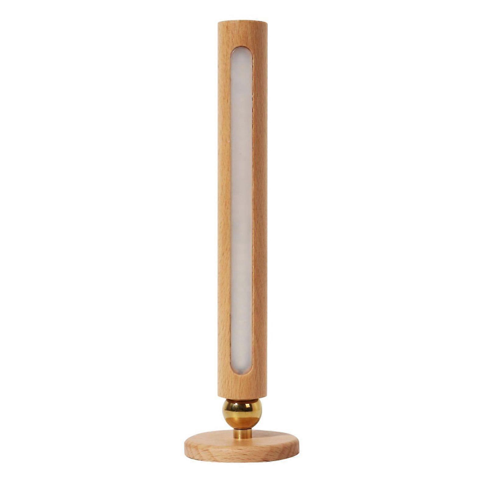 Jikaixiang 360-Degree Rotatable Wooden LED Wall Lamp Soft Glow Flicker Free Dimmable Touch Control USB Rechargeable Reading Light