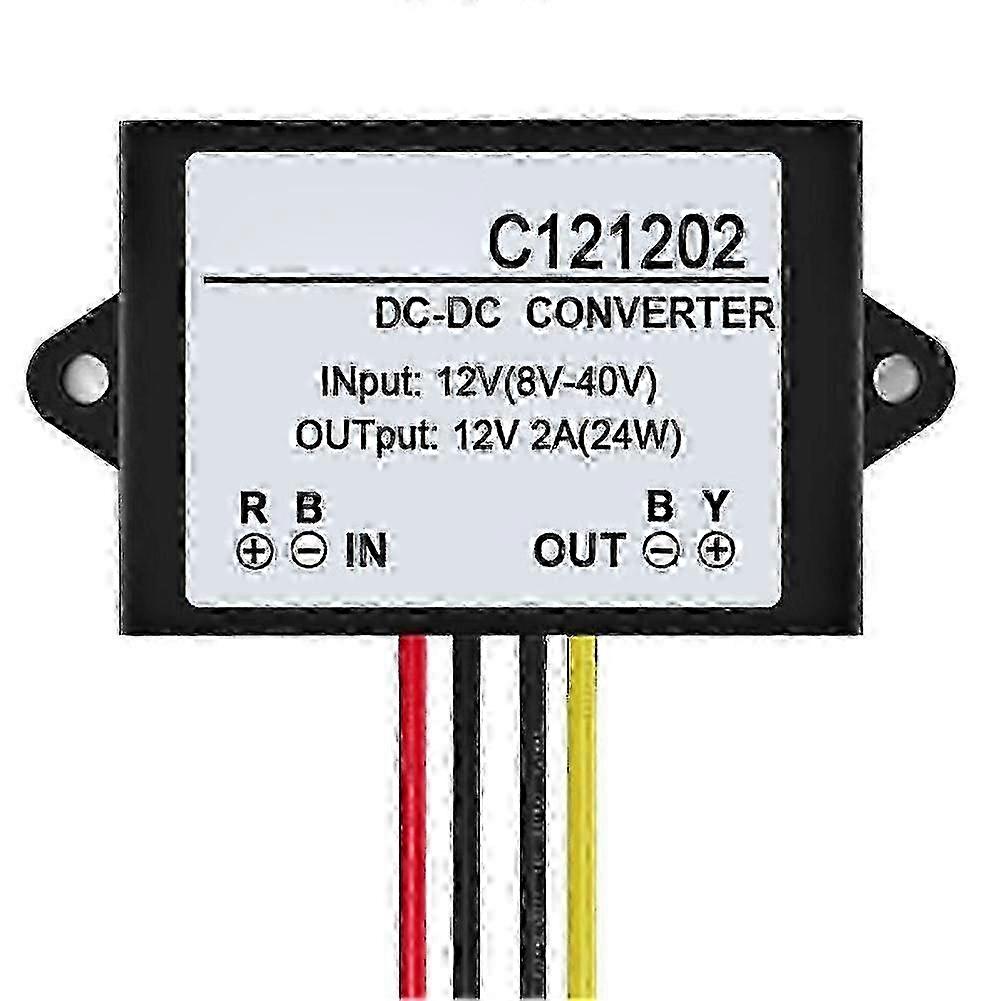 C121202 DC 12V to DC 12V 2A Waterproof Voltage Regulator Stabilizer Adapter P011017