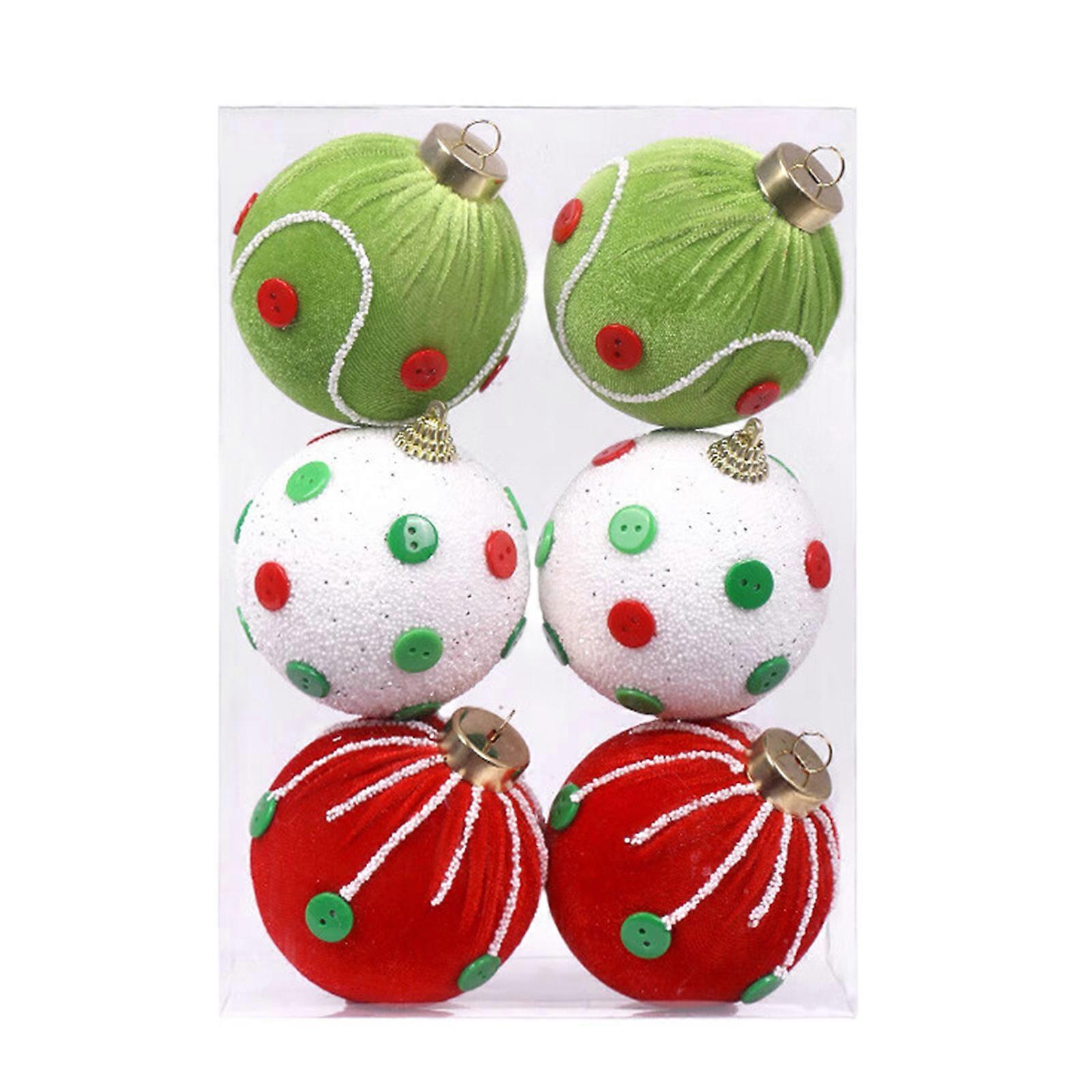 Christmas Plush Ornaments 8cm Multicolored Dots Lightweight Decorative Ball for Holiday Parties Tree Decoration Multicolor