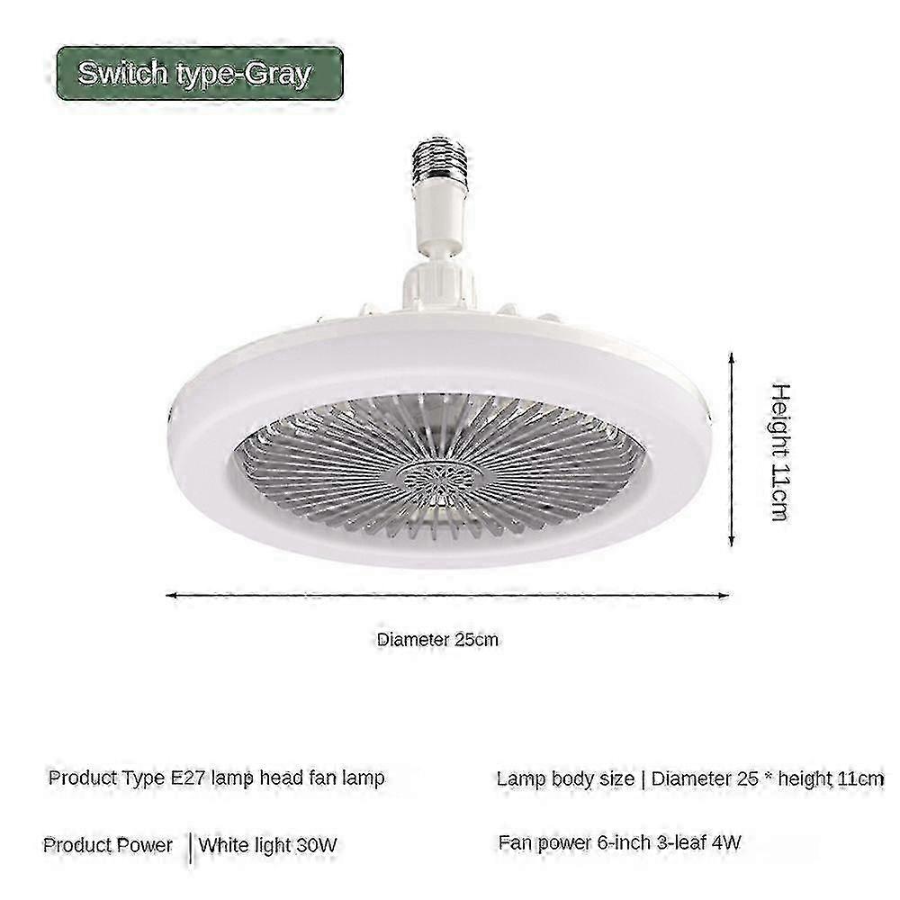 Ceiling Fan with Integrated Lighting and Remote Control E27 Base Converter Fan Light Fixture