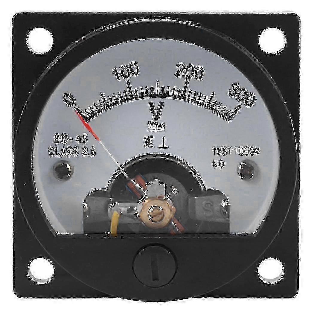 Ac 0-300v Round Analog Dial Panel Meter Voltmeter Gauge Black