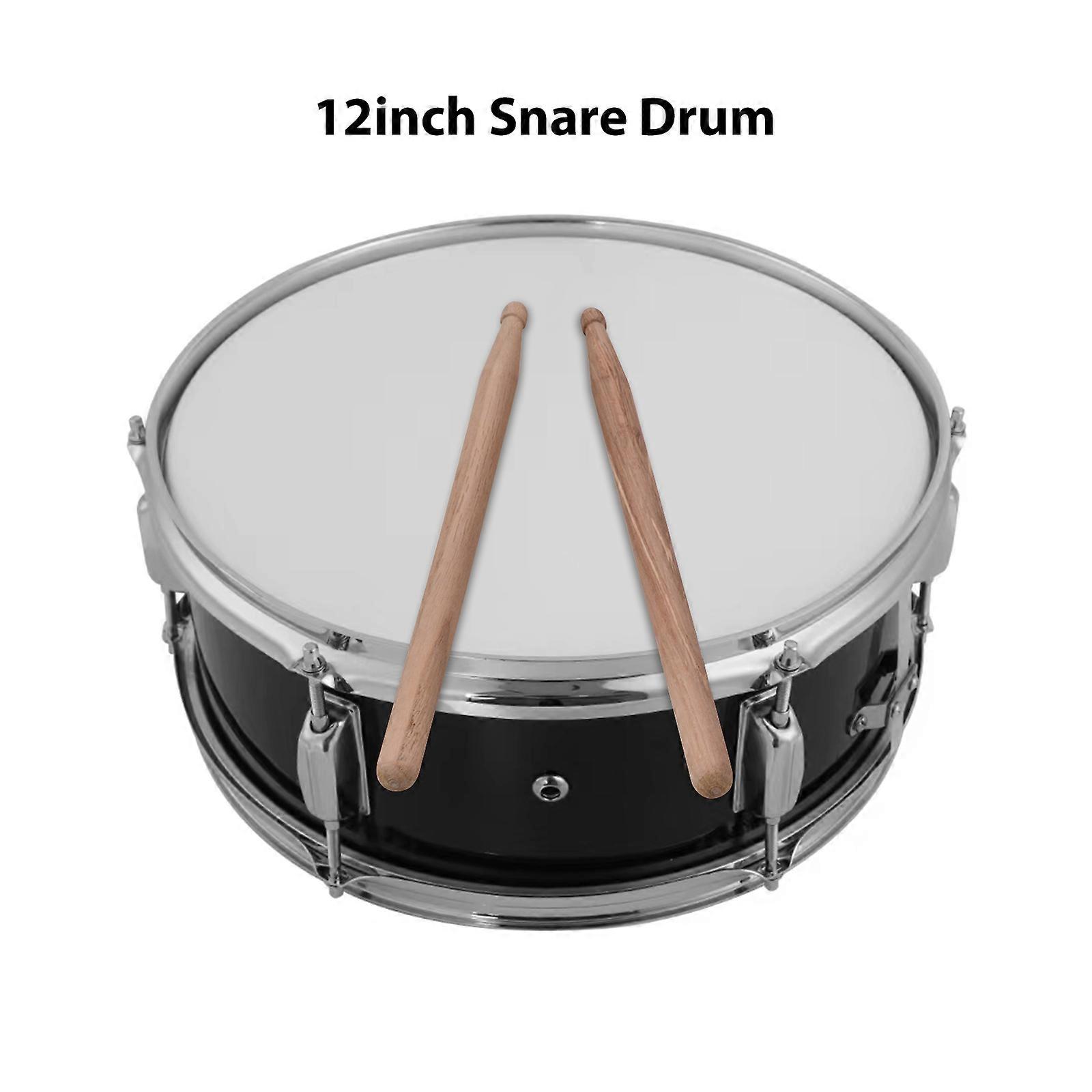 12inch Snare Drum with Drumsticks Shoulder Strap Drum Key Percussion Instrument for Students Beginners Marching Snare Drum Portable Snare Drum Set
