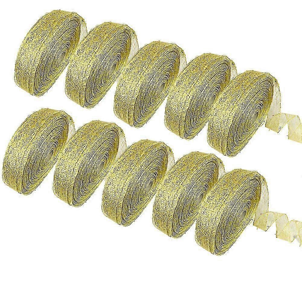 圣诞树丝带网状闪光丝带装饰礼物家用 Xtmas 树派对包装 DIY