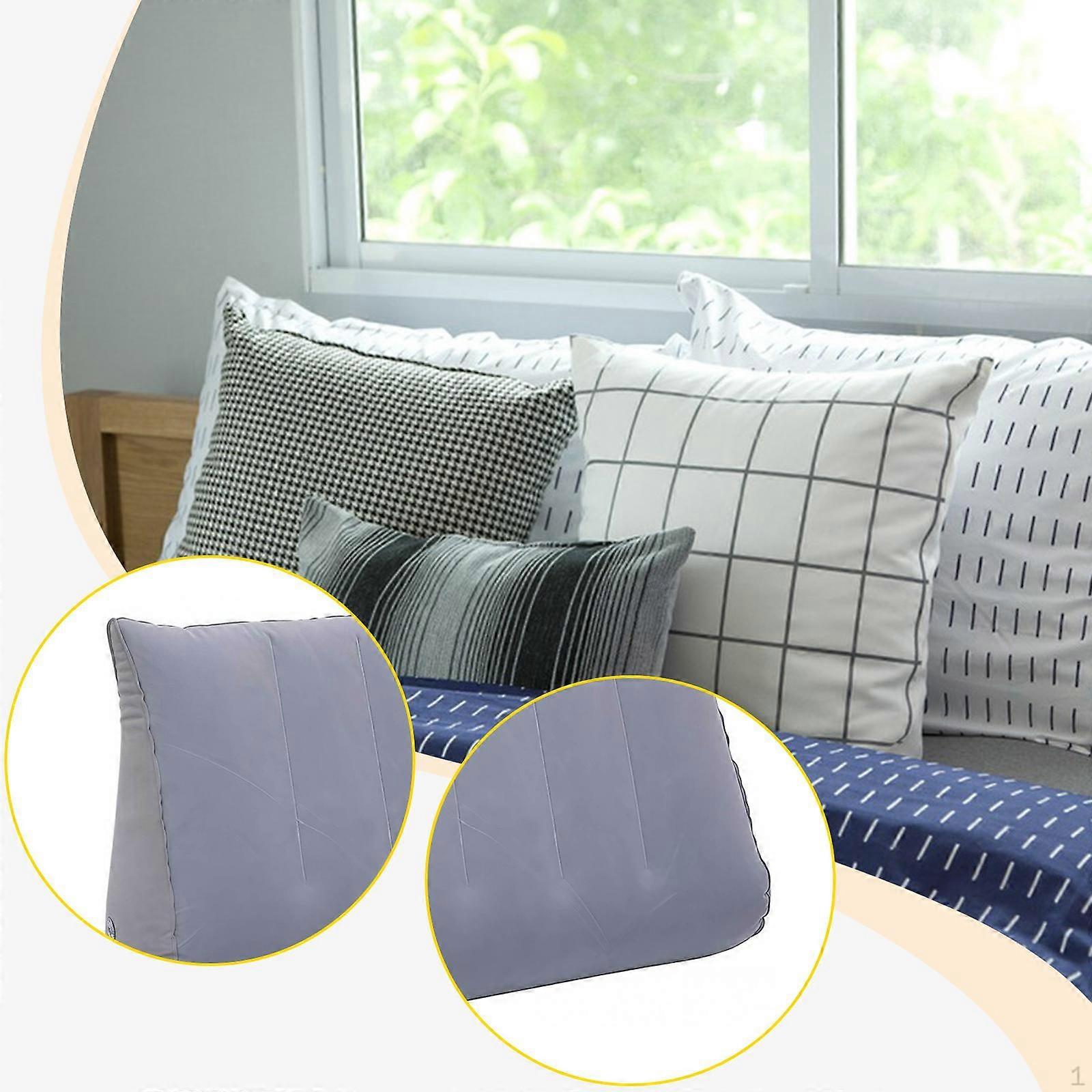 Blow up Cushion Wedge Pillow Multi Position Backrest for Support While Sitting in Bed or Car