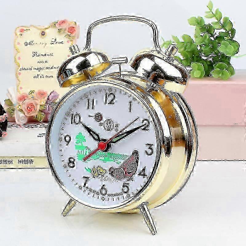 Vintage Animated Pecking Chicken Hen Alarm Clock - Classic Mechanical Alarm Clock