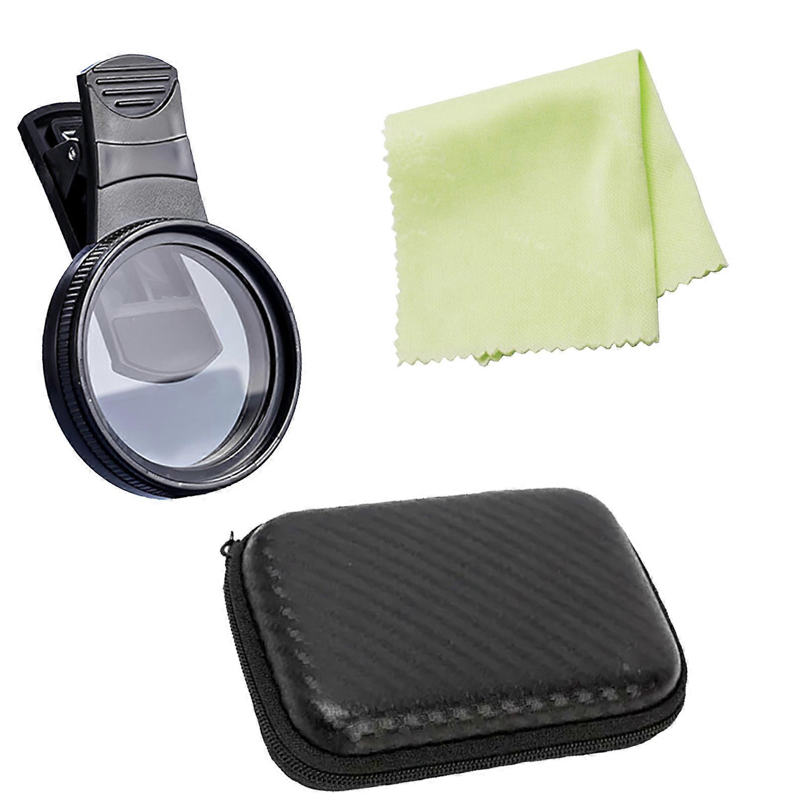 Scratch Resistant 52mm Phone Camera Polarizing Lens with Storage Box & Cloth Enhances Coating for Clear Multicolor