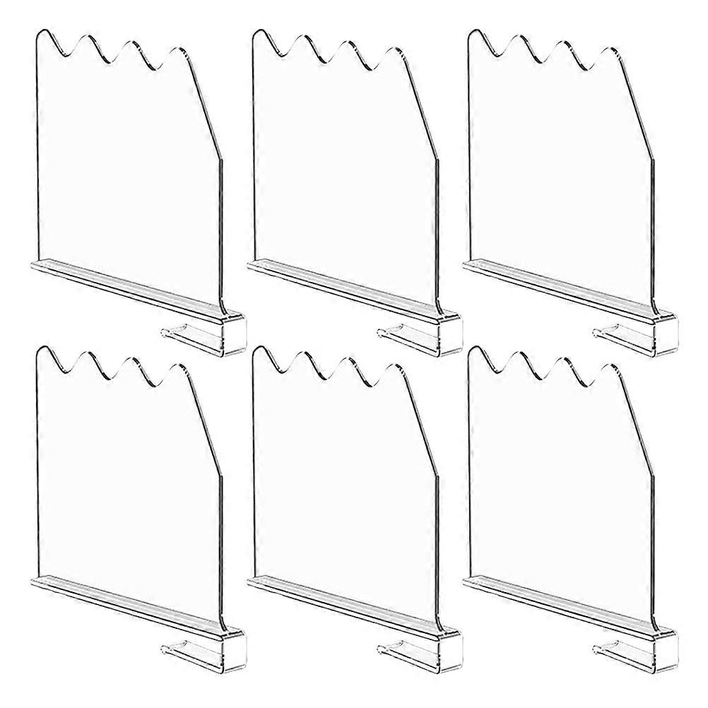 Transparent Wave Pattern Shelf Dividers for Wardrobe 6Pcs Clear Acrylic