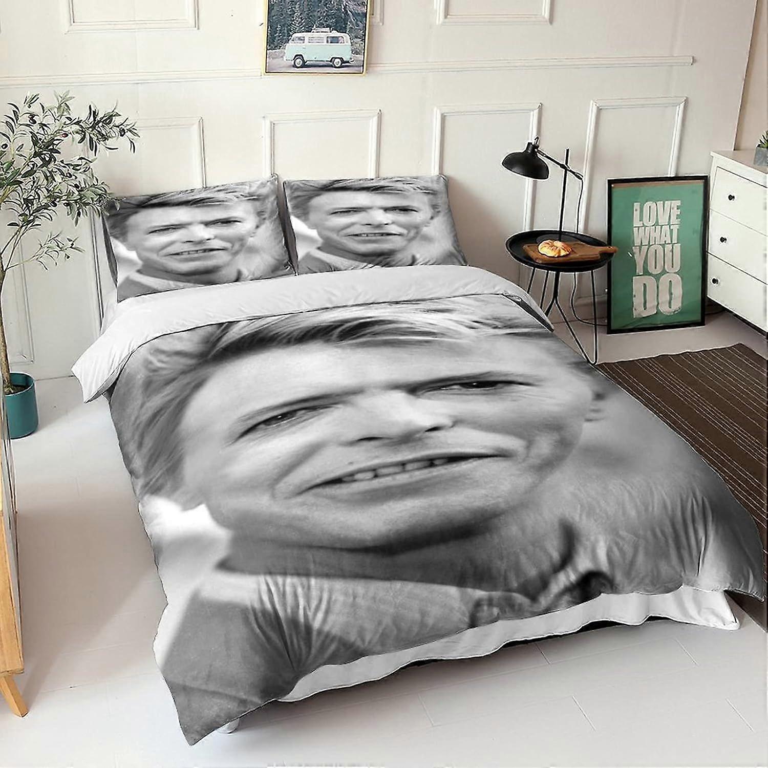 Cantor 3D Duvet Cover Set Rock 'n' Roll Efeito para Crianças e Adultos Impresso Cama Colcha Set com fronhas David Bowie
