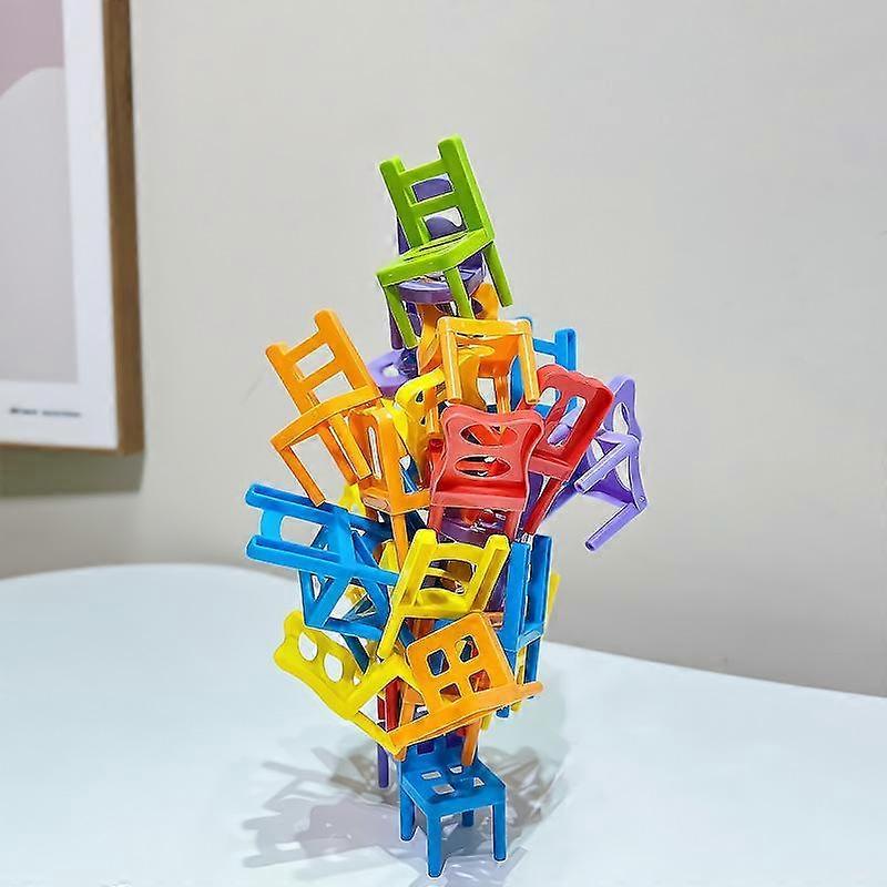 Chair Building Blocks Game, 1 Set Colorful Stacking Game, Creative And Educational For Kids & Adults