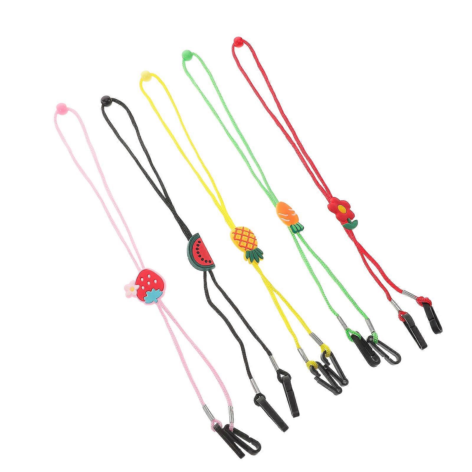 5Pcs Adjustable Kids Cartoon Lanyard Holder Strap