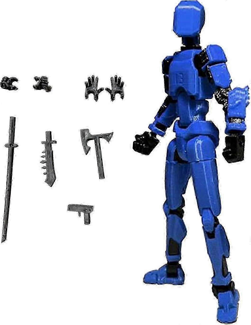 T13 Multi-Jointed Action Figure with Weapons - 3D Printed UK Collector's Item