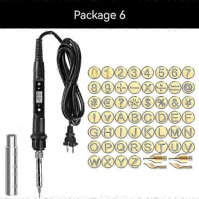 Nahan ja puun polttotyökalusarja, jossa on 26 aakkoskuparimuotia tee-se-itse-askarteluun