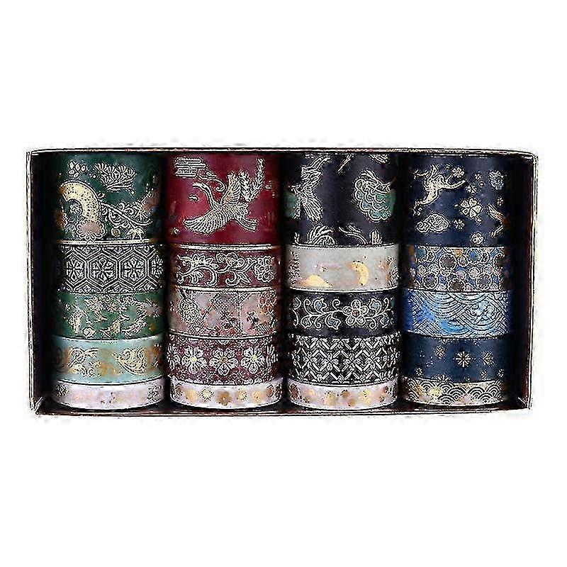 20 roll bronzing paper tapes manual diy stickers crane pattern label sticker