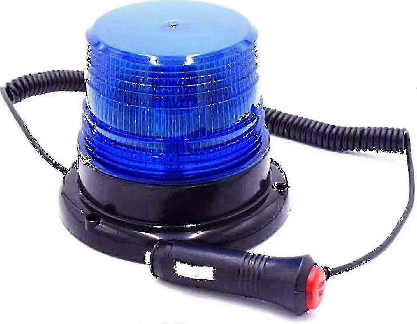 Magnetic Led Beacon, Magnetic Vehicle Warning Light With 12v/24v Cigarette Lighter Socket (blue)